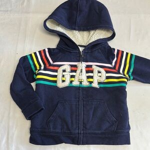 GAP Blue Sweater/Hoodie/Jacket with Colorful Stripes